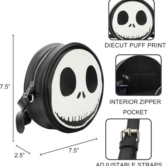 Nightmare Before Christmas Jack Skellington Crossbody Bag Halloween Fan Gift - Picture 2 of 7